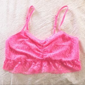 Material Girl Hot Pink Lace Bralette